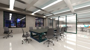 3D cg işleme Modern bina ofis