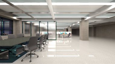 3D cg işleme Modern bina ofis