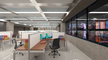 3D cg işleme Modern bina ofis