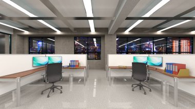 3D cg işleme Modern bina ofis