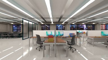 3D cg işleme Modern bina ofis