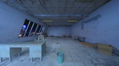 Beton binanın 3d Cg render