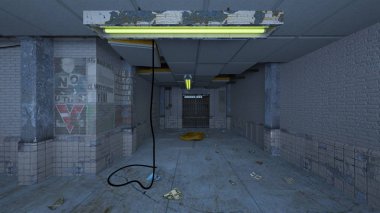 Terk edilmiş binanın 3d Cg render