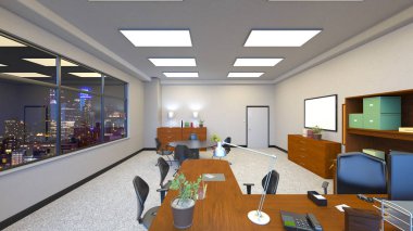 3D cg işleme Modern bina ofis