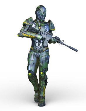 Siber adam 3D cg render