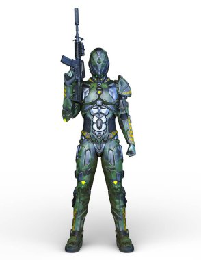 Siber adam 3D cg render