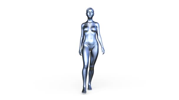 Rendering Silver Woman — Stockvideo