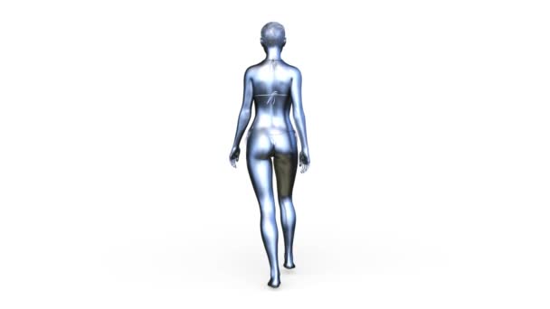 3D 3D rendu de femme d'argent 