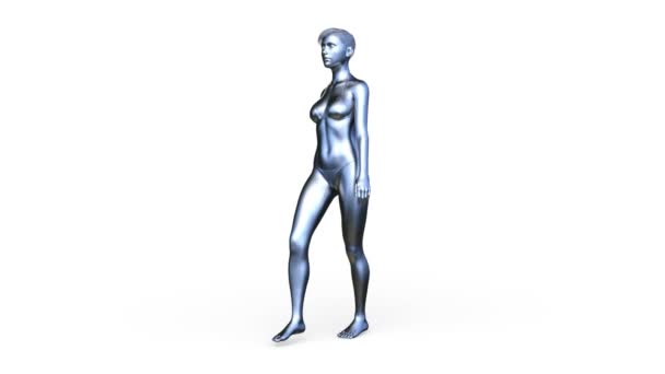 Rendering Silver Woman — Stockvideo