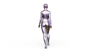 Gümüş kadın 3d Cg render