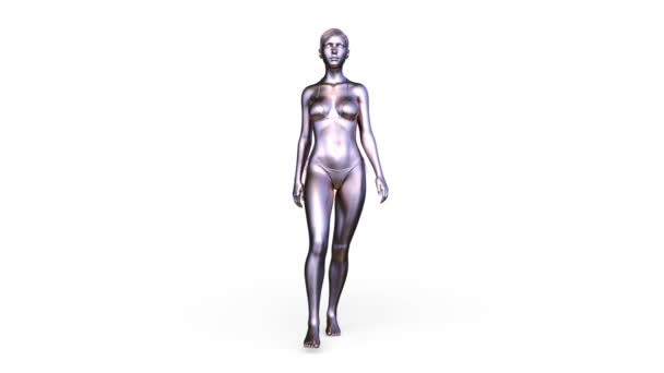 3D 3D rendu de femme d'argent 