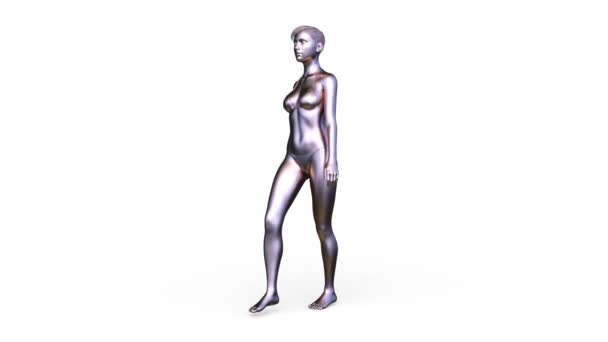 3D 3D rendu de femme d'argent 