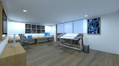 3D cg işleme Modern bina ofis