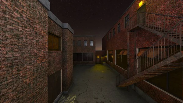 Alley Geri Render — Stok fotoğraf