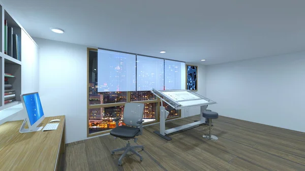 Rendering Modern Byggnad Office — Stockfoto