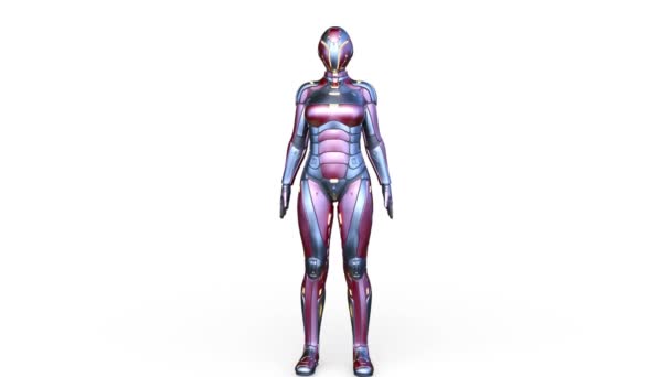 3D rendu CG de cyber-femme 