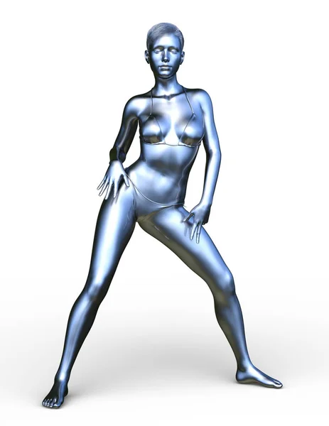 Візуалізація Срібної Жінки — стокове фото
