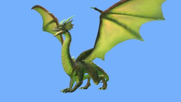 Рендеринг Flying Dragon — стоковое видео
