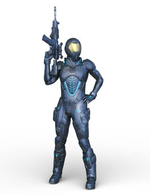 Siber adam 3D cg render