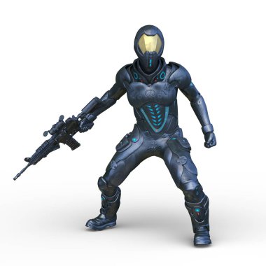 Siber adam 3D cg render