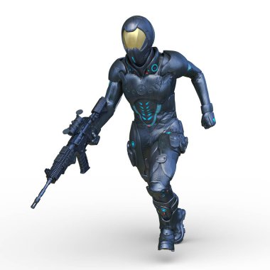 Siber adam 3D cg render