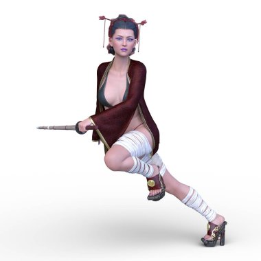 kadın ninja 3D cg render