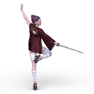 kadın ninja 3D cg render
