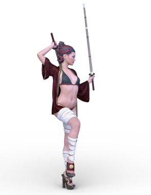 kadın ninja 3D cg render