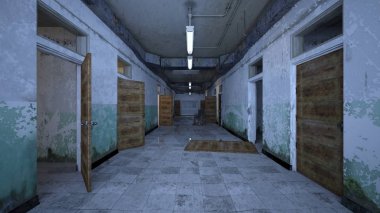 Terk edilmiş binanın 3d Cg render