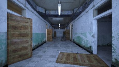 Terk edilmiş binanın 3d Cg render