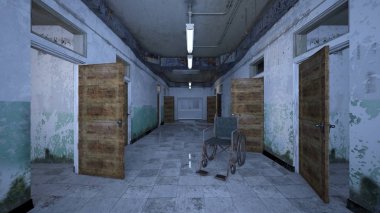 Terk edilmiş binanın 3d Cg render