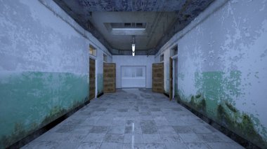 Terk edilmiş binanın 3d Cg render