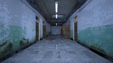 Terk edilmiş binanın 3d Cg render