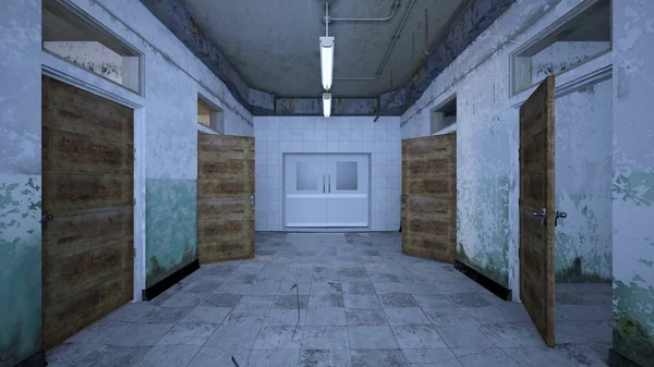 Rendering Abandoned Building — Stock Photo, Image