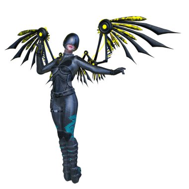 Kanat kadınının 3D CG canlandırması