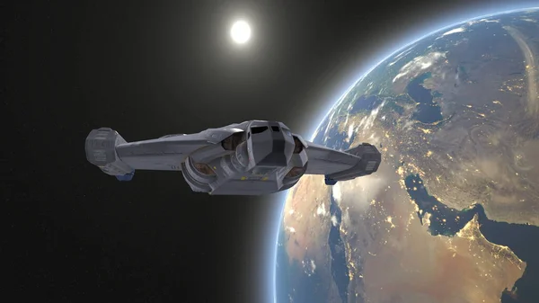 Візуалізація Космічного Корабля Елементи Цього Зображення Обставлені Наса — стокове фото