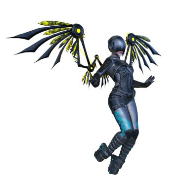 Kanat kadınının 3D CG canlandırması