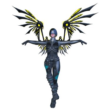 Kanat kadınının 3D CG canlandırması