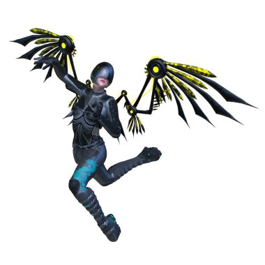 Kanat kadınının 3D CG canlandırması