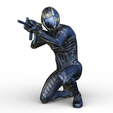 Siber adam 3D cg render