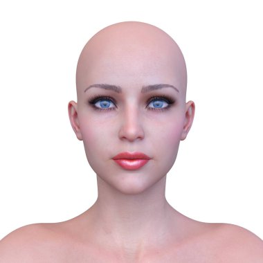 Kadının yüzünün 3d Cg render
