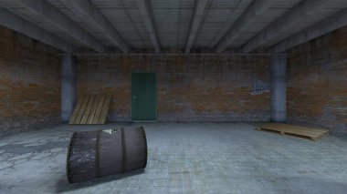 Beton binanın 3d Cg render