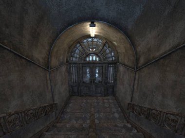 Terk edilmiş binanın 3d Cg render