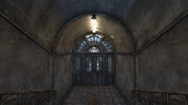 Terk edilmiş binanın 3d Cg render