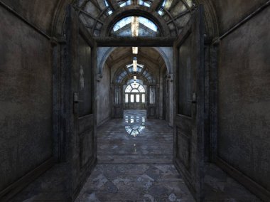 Terk edilmiş binanın 3d Cg render