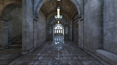 Terk edilmiş binanın 3d Cg render