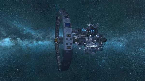 Рендеринг Внутри Космического Корабля — стоковое фото