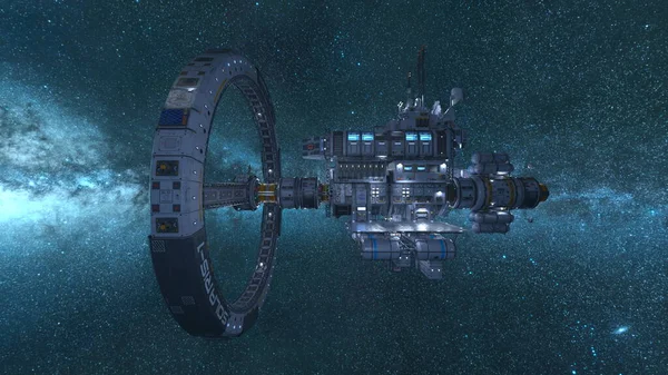 Візуалізація Всередині Космічного Корабля — стокове фото