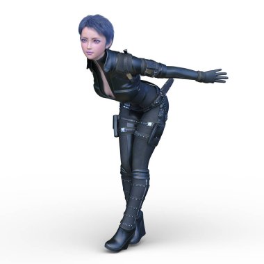 Havalı kadının 3B canlandırması