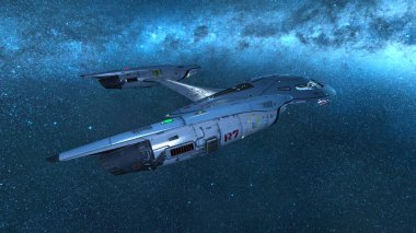 Uzay gemisinin 3 boyutlu görüntüsü. Bu görüntünün elementleri NASA tarafından döşenmiştir.